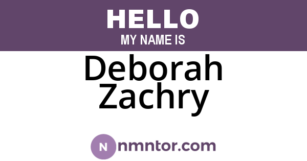 Deborah Zachry