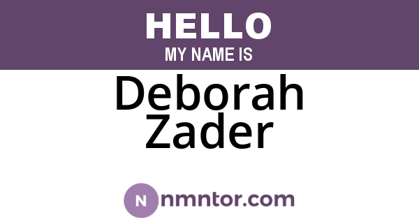 Deborah Zader