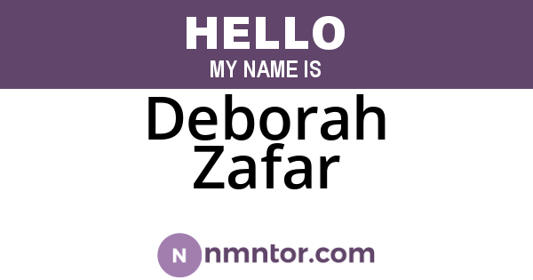 Deborah Zafar