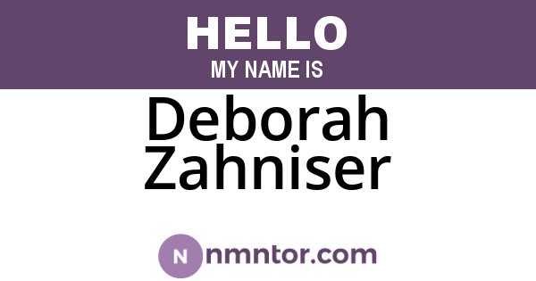 Deborah Zahniser