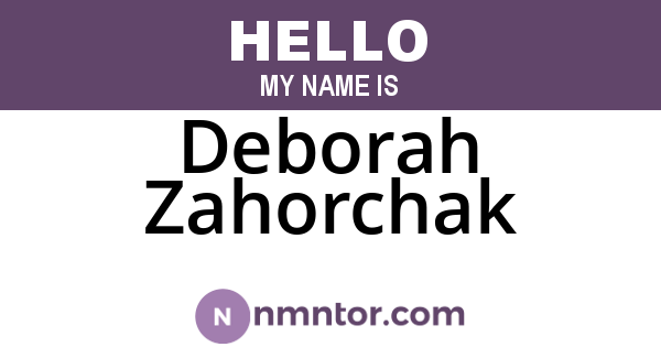 Deborah Zahorchak
