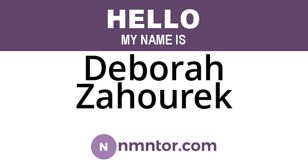 Deborah Zahourek