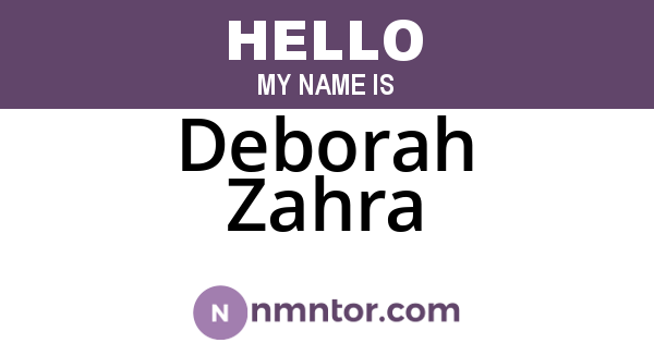 Deborah Zahra