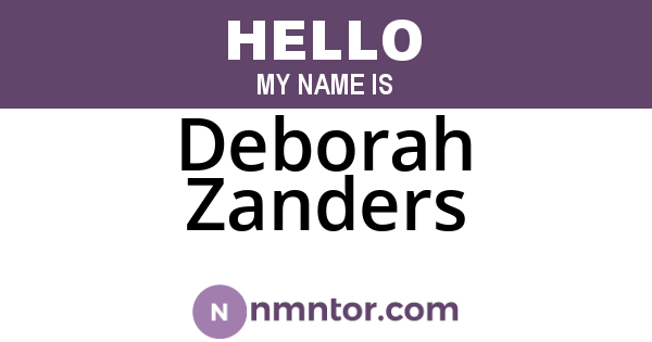 Deborah Zanders