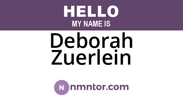 Deborah Zuerlein