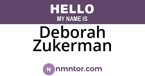 Deborah Zukerman