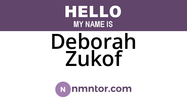 Deborah Zukof