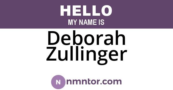 Deborah Zullinger