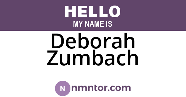 Deborah Zumbach
