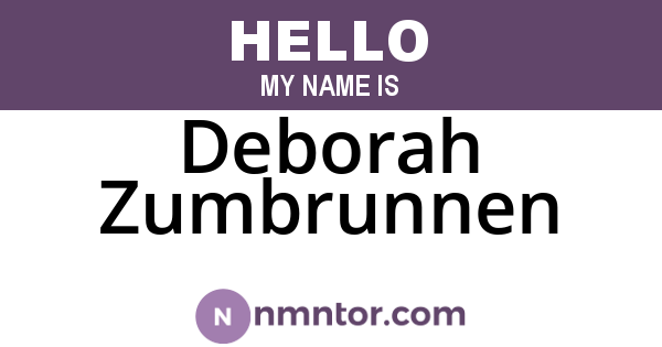 Deborah Zumbrunnen
