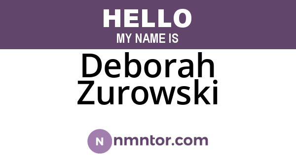 Deborah Zurowski