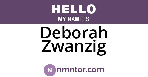 Deborah Zwanzig