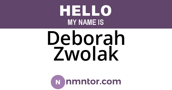 Deborah Zwolak