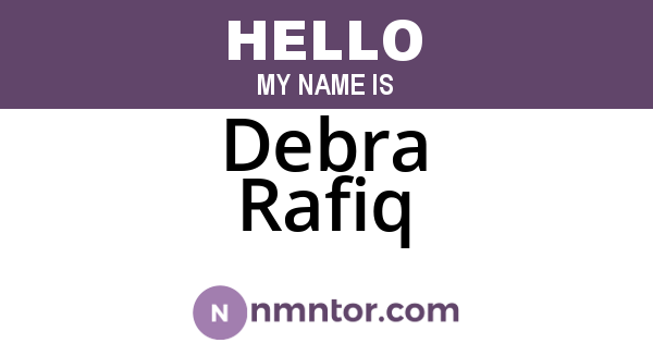 Debra Rafiq