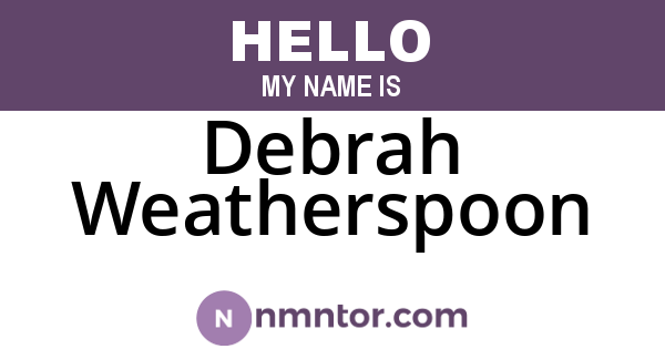 Debrah Weatherspoon
