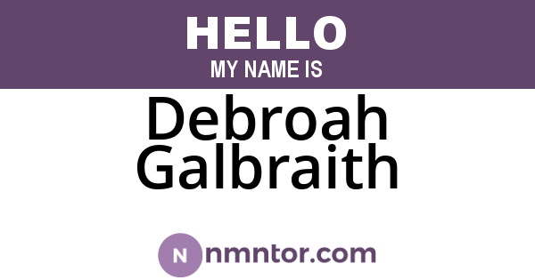 Debroah Galbraith