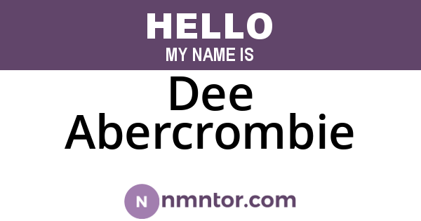 Dee Abercrombie