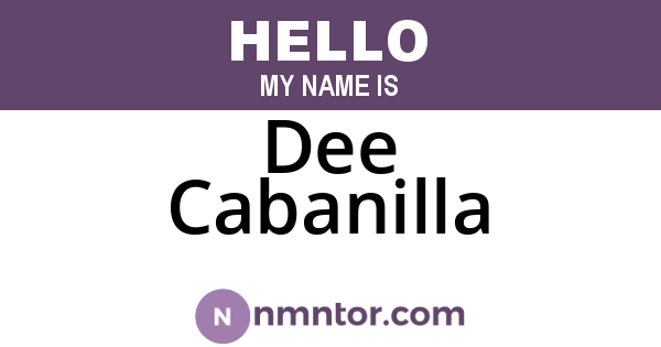 Dee Cabanilla
