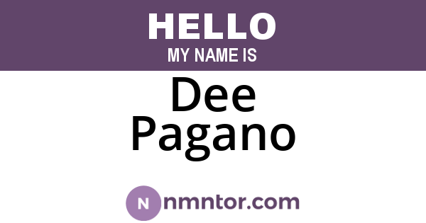 Dee Pagano