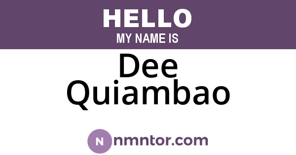 Dee Quiambao