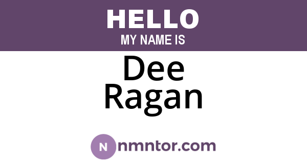 Dee Ragan