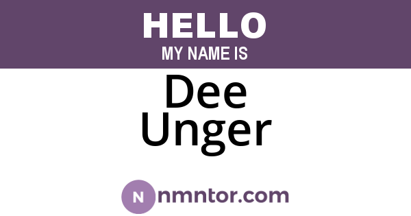 Dee Unger