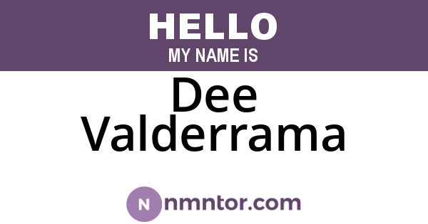 Dee Valderrama