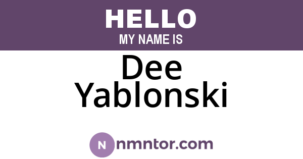 Dee Yablonski