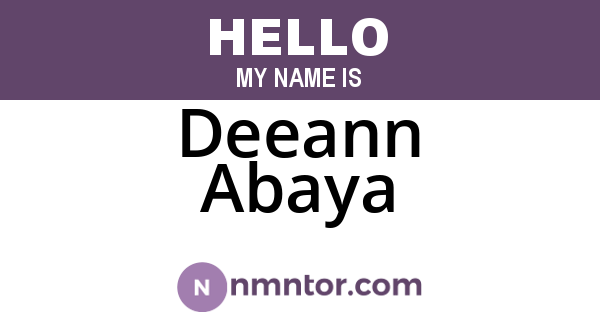 Deeann Abaya