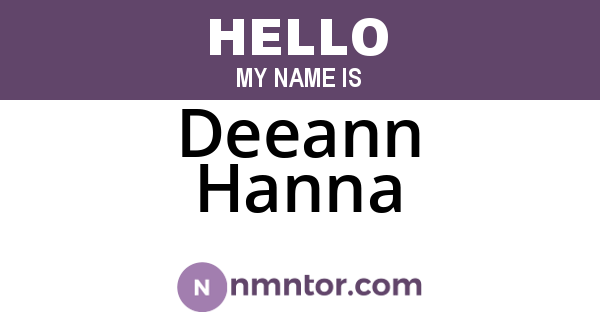 Deeann Hanna