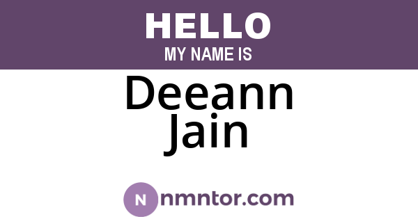 Deeann Jain