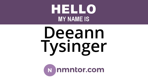 Deeann Tysinger