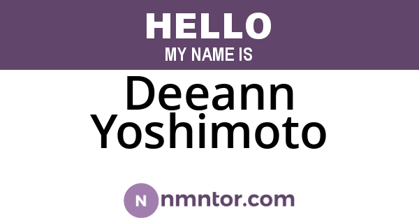 Deeann Yoshimoto
