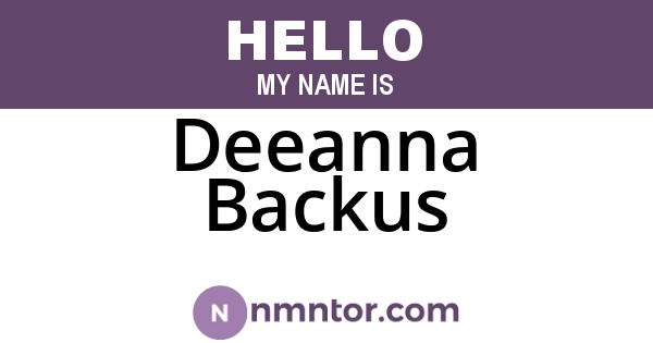 Deeanna Backus