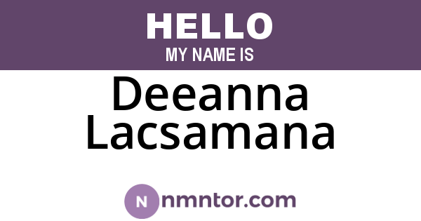 Deeanna Lacsamana