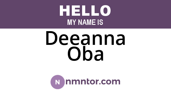 Deeanna Oba