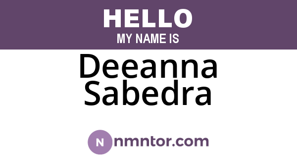 Deeanna Sabedra
