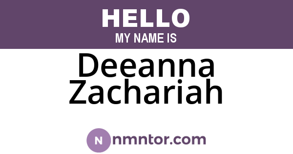 Deeanna Zachariah