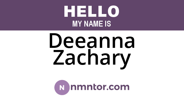 Deeanna Zachary