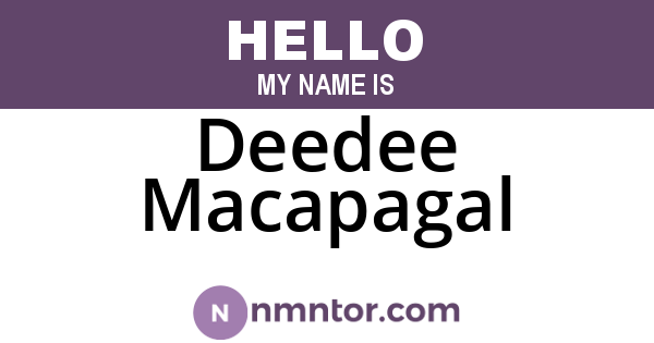 Deedee Macapagal