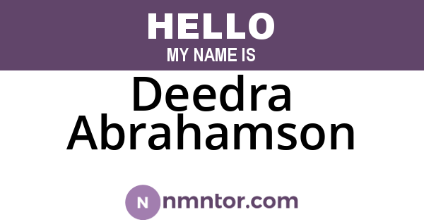 Deedra Abrahamson