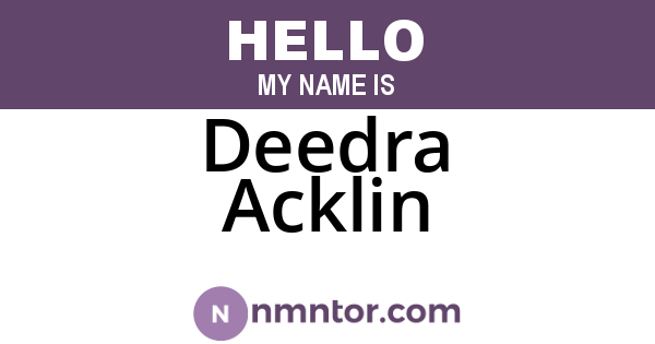 Deedra Acklin