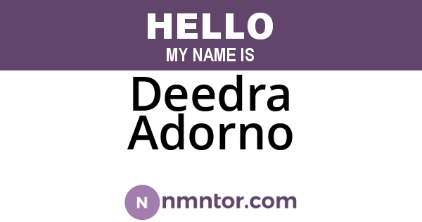 Deedra Adorno