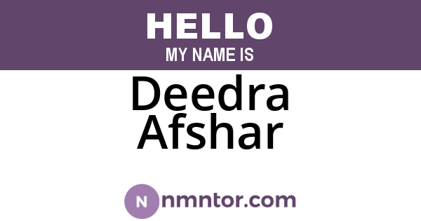 Deedra Afshar
