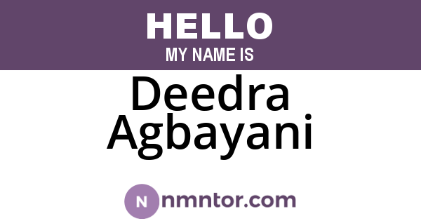Deedra Agbayani