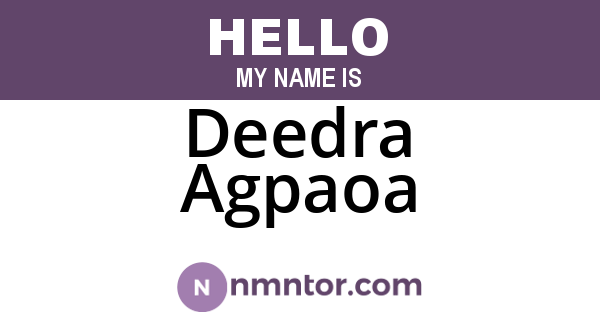 Deedra Agpaoa