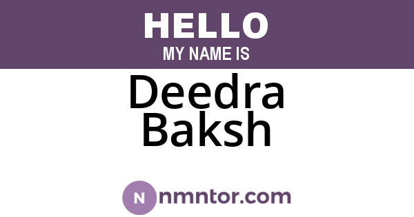 Deedra Baksh