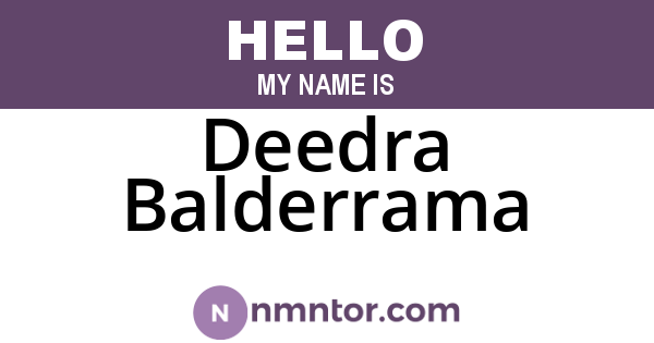 Deedra Balderrama