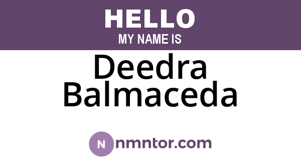 Deedra Balmaceda