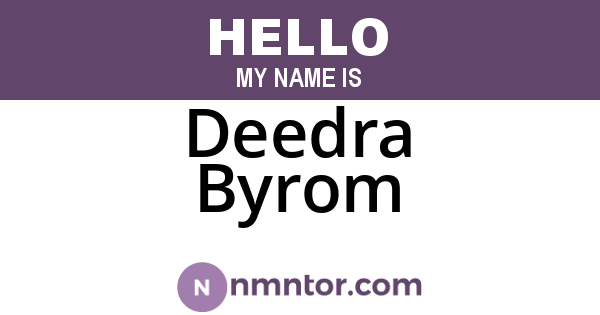 Deedra Byrom